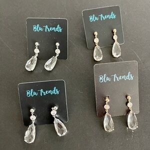 Small Crystal Teardrop Earrings w/Bling